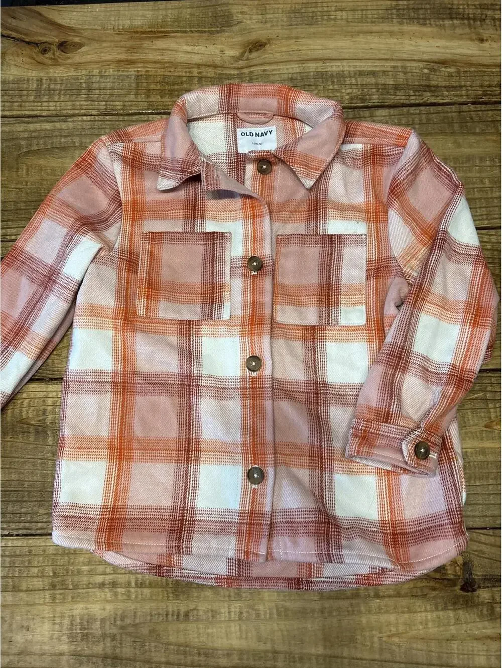Old Navy GIrls Kids' Plaid Button-Up Shirt Jacket Size 10 12 Girls